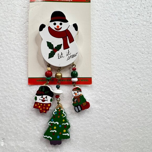 Christmas Collection Brooch Holiday Lapel Pins Set of 7 VTG Cats reindeer candy - Picture 15 of 16